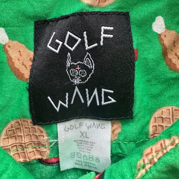 Golf Wang Tyler The Creator chicken waffles  Print Button Up Shirt Rare XL - Picture 3 of 5